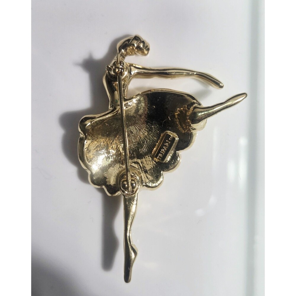 Trifari Gold Tone Ballerina Brooch - Picture 2 of 2